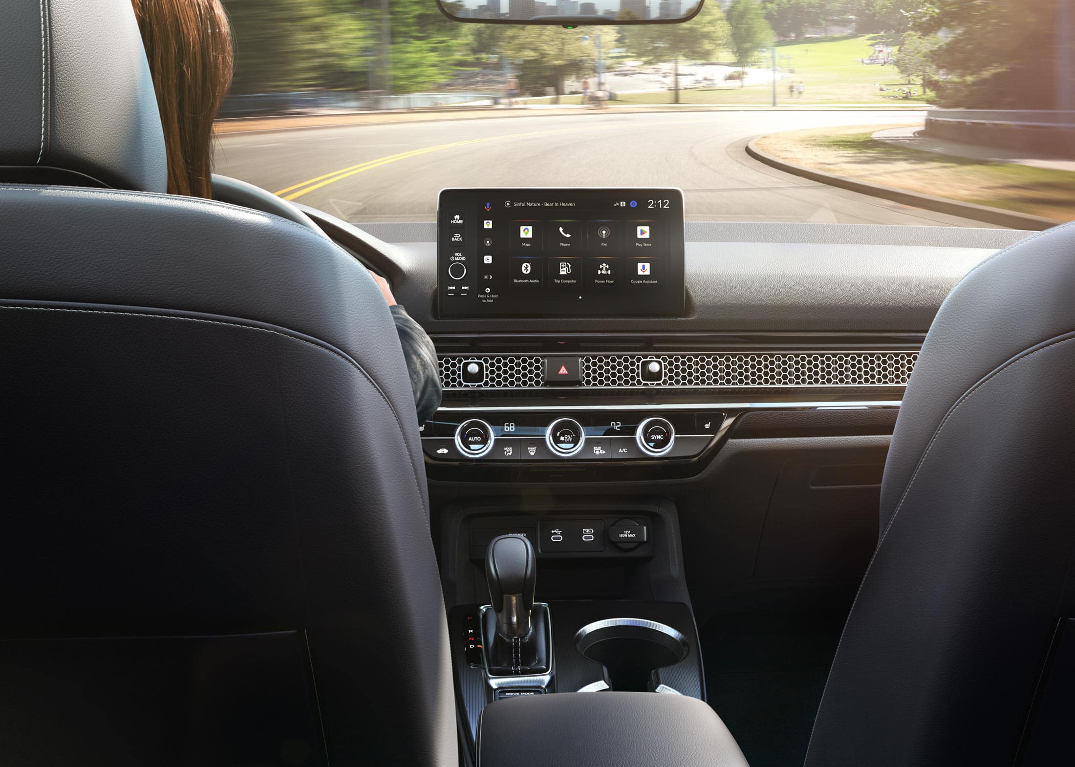 2026 Honda Civic Sedan Sport Touring Hybrid dashboard with touchscreen display and honeycomb mesh vent (Interior)